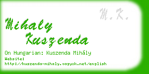 mihaly kuszenda business card